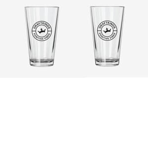 Set of 2 Draftkings Logo Clear 16oz Pint Glasses